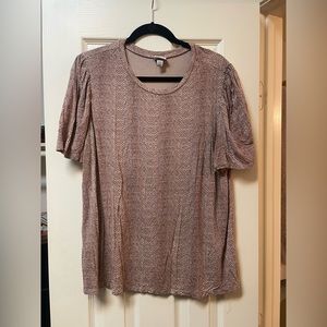 “A New Day” snake scale print short sleeve work shirt